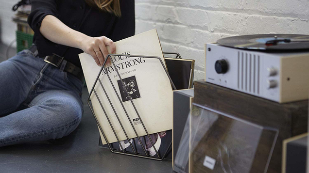 Umbra’s magazine and record rack looks fantastic, and can either sit on the floor or be mounted to your wall.